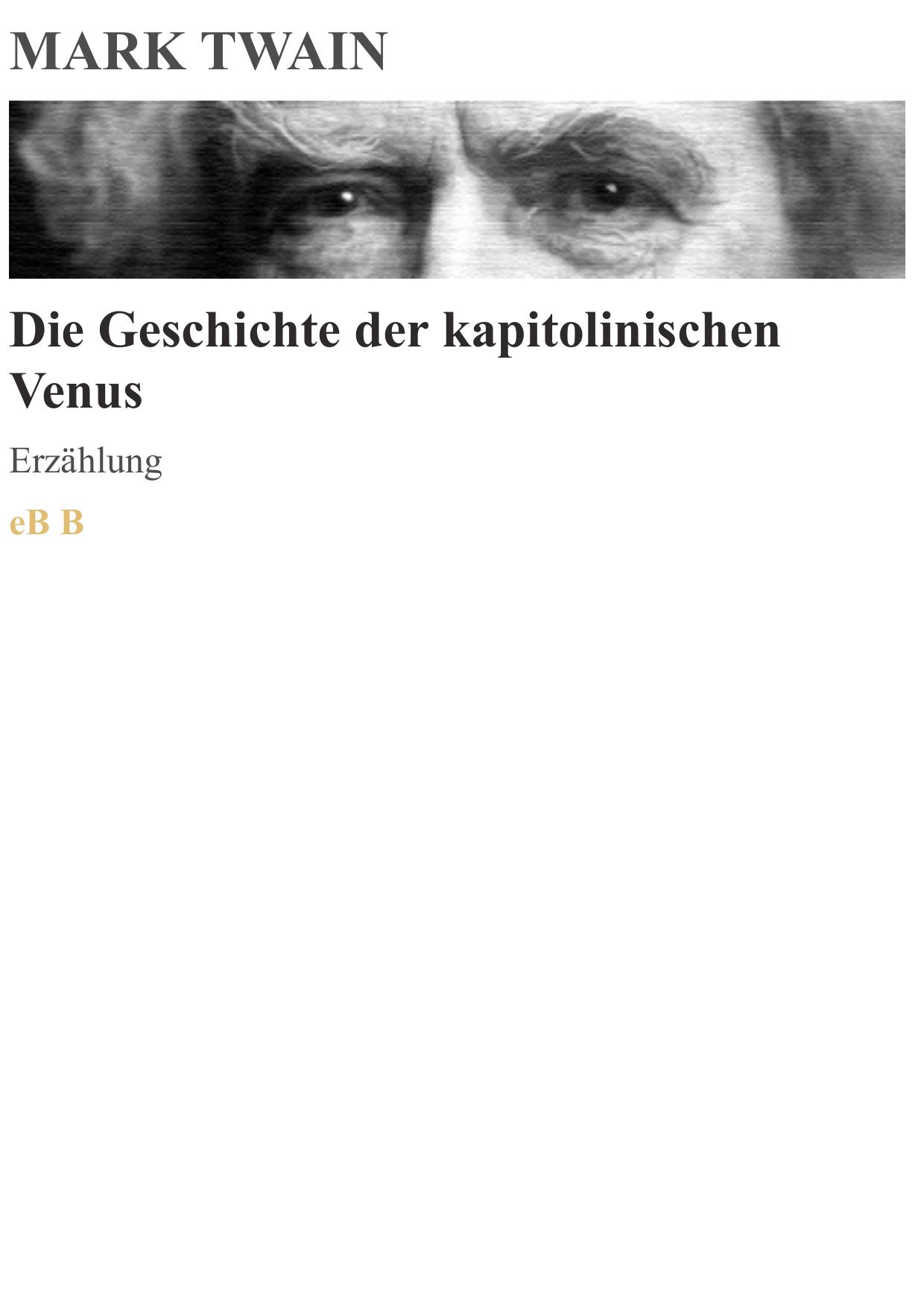 die geschichte der kapitolinischen venus - mark twain