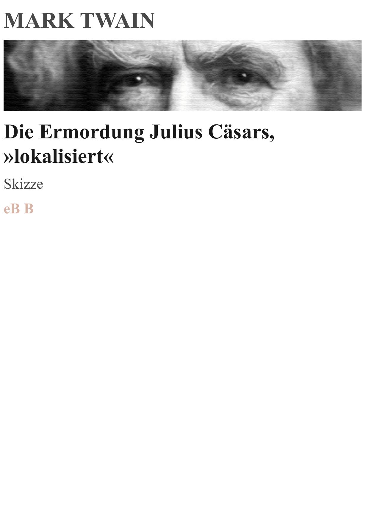 die ermordung julius caesars, lokalisiert - mark twain
