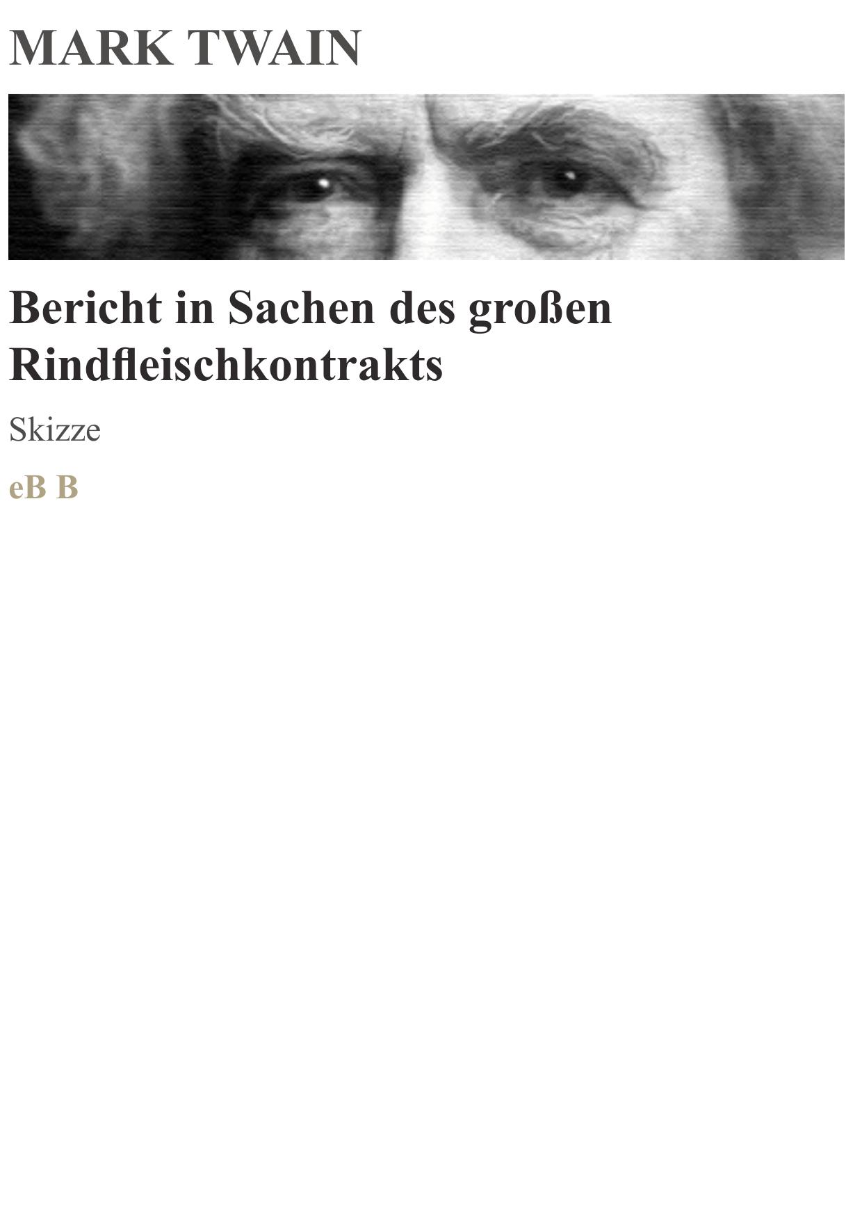 bericht in sachen des großen rindfleischkontrakts - mark twain