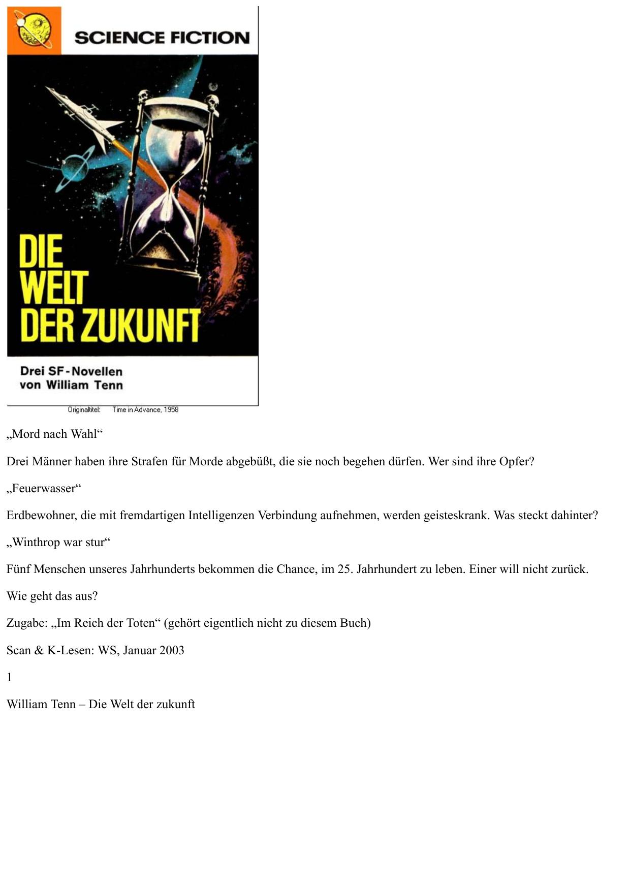 Tenn, William - Die Welt Der Zukunft