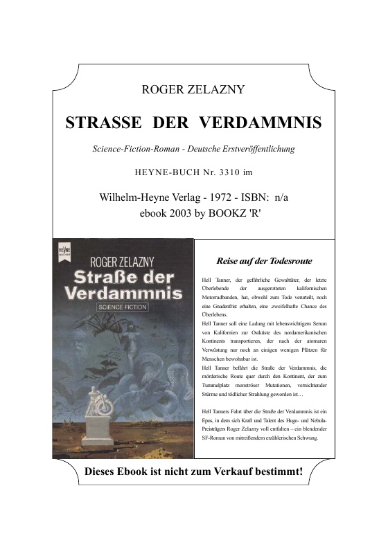 Zelazny, Roger - Strasse Der Verdammnis